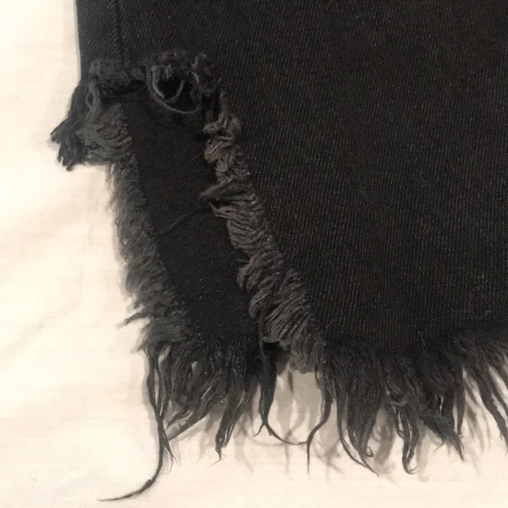 We The Free by Free People Black Flare Jeans Fringe Bottom 25 - Picture 7 of 15